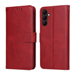 Custodia per telefono in pelle a conchiglia con struttura in vitello classico, For Samsung Galaxy A24 4G