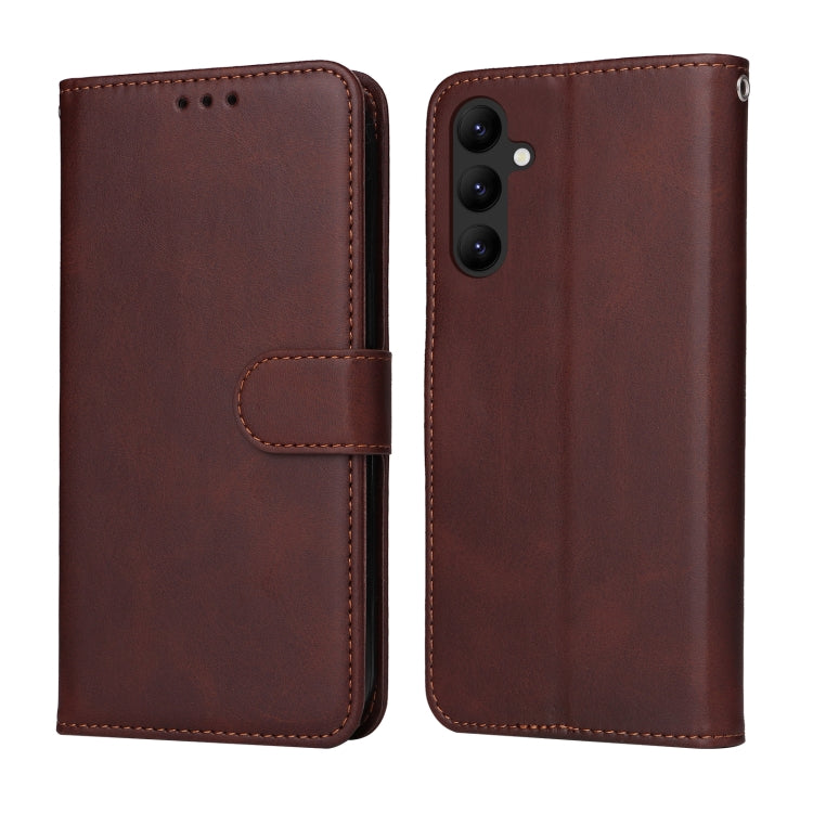 Custodia per telefono in pelle a conchiglia con struttura in vitello classico, For Samsung Galaxy A24 4G