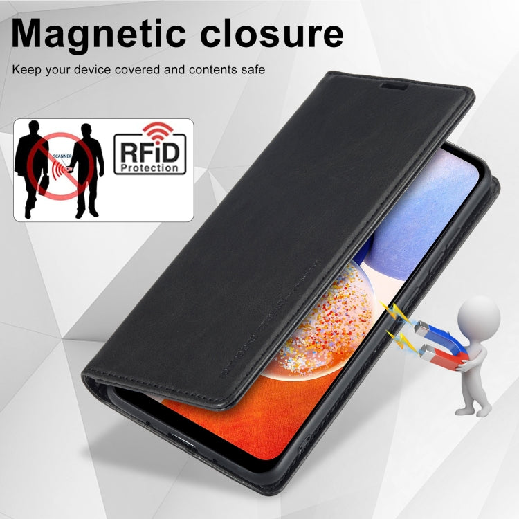 Custodia per telefono in pelle antifurto LC.IMEEKE RFID, For Samsung Galaxy A14 4G/5G