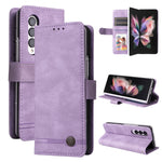 Custodia per telefono in pelle con bottone in metallo con albero della vita Skin Feel, For Samsung Galaxy Z Fold3 5G, For Samsung Galaxy Z Fold4 5G, For Samsung Galaxy Z Flip3 5G, For Samsung Galaxy Z Flip4 5G