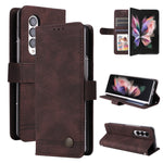 Custodia per telefono in pelle con bottone in metallo con albero della vita Skin Feel, For Samsung Galaxy Z Fold3 5G, For Samsung Galaxy Z Fold4 5G, For Samsung Galaxy Z Flip3 5G, For Samsung Galaxy Z Flip4 5G