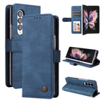 Custodia per telefono in pelle con bottone in metallo con albero della vita Skin Feel, For Samsung Galaxy Z Fold3 5G, For Samsung Galaxy Z Fold4 5G, For Samsung Galaxy Z Flip3 5G, For Samsung Galaxy Z Flip4 5G