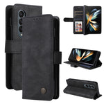 Custodia per telefono in pelle con bottone in metallo con albero della vita Skin Feel, For Samsung Galaxy Z Fold3 5G, For Samsung Galaxy Z Fold4 5G, For Samsung Galaxy Z Flip3 5G, For Samsung Galaxy Z Flip4 5G