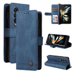 Custodia per telefono in pelle con bottone in metallo con albero della vita Skin Feel, For Samsung Galaxy Z Fold3 5G, For Samsung Galaxy Z Fold4 5G, For Samsung Galaxy Z Flip3 5G, For Samsung Galaxy Z Flip4 5G