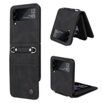 Custodia per telefono in pelle con bottone in metallo con albero della vita Skin Feel, For Samsung Galaxy Z Fold3 5G, For Samsung Galaxy Z Fold4 5G, For Samsung Galaxy Z Flip3 5G, For Samsung Galaxy Z Flip4 5G