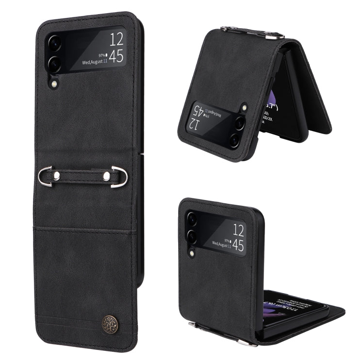Custodia per telefono in pelle con bottone in metallo con albero della vita Skin Feel, For Samsung Galaxy Z Fold3 5G, For Samsung Galaxy Z Fold4 5G, For Samsung Galaxy Z Flip3 5G, For Samsung Galaxy Z Flip4 5G