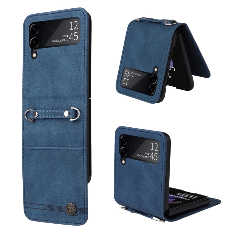 Custodia per telefono in pelle con bottone in metallo con albero della vita Skin Feel, For Samsung Galaxy Z Fold3 5G, For Samsung Galaxy Z Fold4 5G, For Samsung Galaxy Z Flip3 5G, For Samsung Galaxy Z Flip4 5G