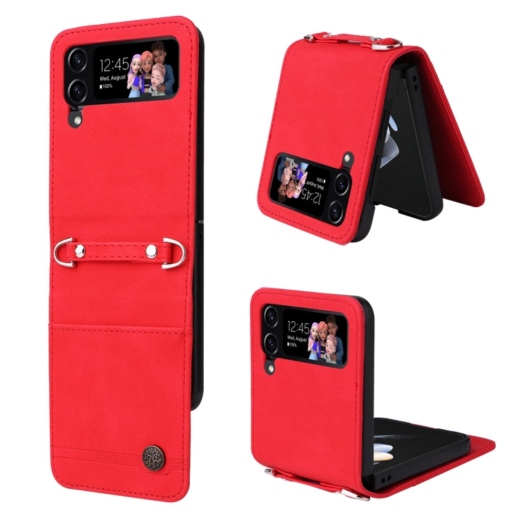 Custodia per telefono in pelle con bottone in metallo con albero della vita Skin Feel, For Samsung Galaxy Z Fold3 5G, For Samsung Galaxy Z Fold4 5G, For Samsung Galaxy Z Flip3 5G, For Samsung Galaxy Z Flip4 5G