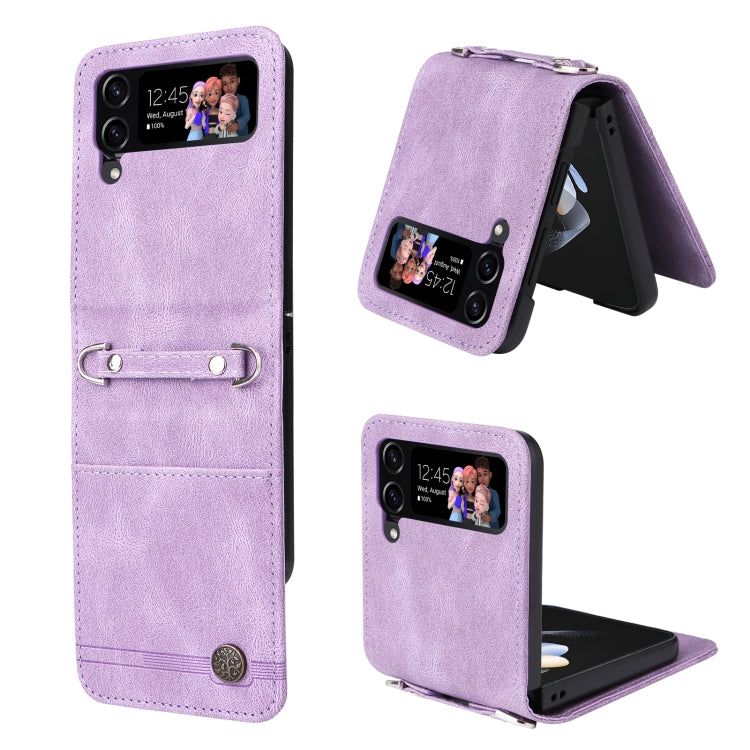 Custodia per telefono in pelle con bottone in metallo con albero della vita Skin Feel, For Samsung Galaxy Z Fold3 5G, For Samsung Galaxy Z Fold4 5G, For Samsung Galaxy Z Flip3 5G, For Samsung Galaxy Z Flip4 5G