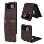 Custodia per telefono in pelle con bottone in metallo con albero della vita Skin Feel, For Samsung Galaxy Z Fold3 5G, For Samsung Galaxy Z Fold4 5G, For Samsung Galaxy Z Flip3 5G, For Samsung Galaxy Z Flip4 5G