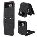 Custodia per telefono in pelle con bottone in metallo con albero della vita Skin Feel, For Samsung Galaxy Z Fold3 5G, For Samsung Galaxy Z Fold4 5G, For Samsung Galaxy Z Flip3 5G, For Samsung Galaxy Z Flip4 5G