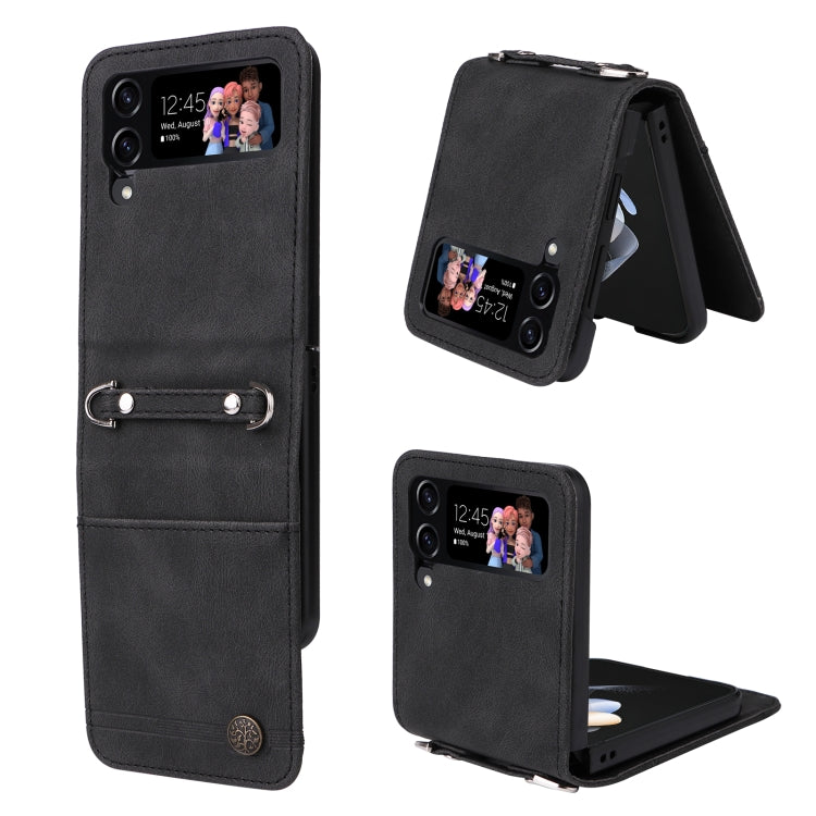 Custodia per telefono in pelle con bottone in metallo con albero della vita Skin Feel, For Samsung Galaxy Z Fold3 5G, For Samsung Galaxy Z Fold4 5G, For Samsung Galaxy Z Flip3 5G, For Samsung Galaxy Z Flip4 5G