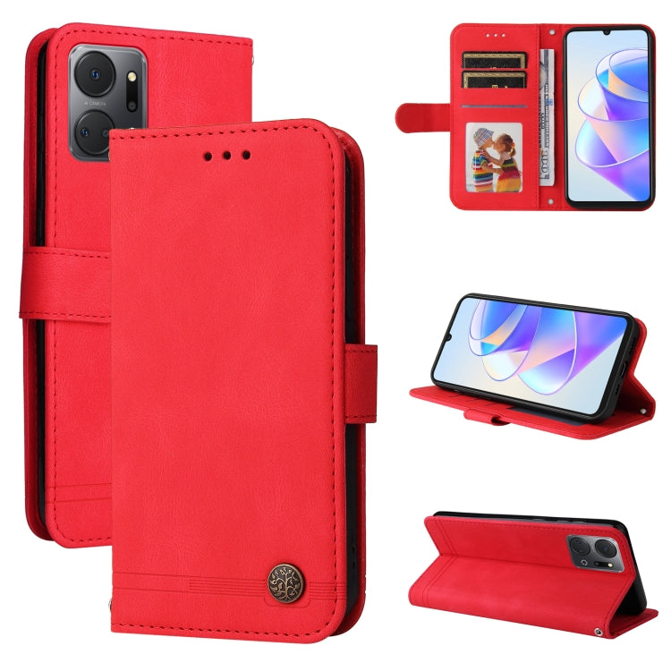 Custodia per telefono in pelle con bottone in metallo con albero della vita Skin Feel, For Samsung Galaxy A24 4G, For Honor X7a, For Honor X8a, For Honor X9a/X40 5G/Magic5 Lite