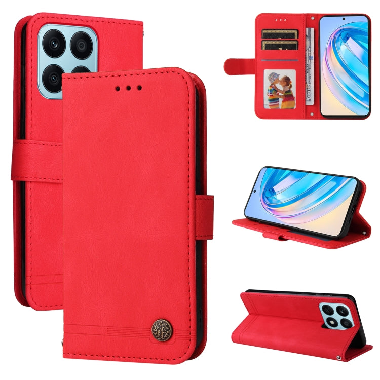 Custodia per telefono in pelle con bottone in metallo con albero della vita Skin Feel, For Samsung Galaxy A24 4G, For Honor X7a, For Honor X8a, For Honor X9a/X40 5G/Magic5 Lite