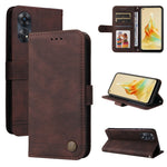 Custodia per telefono in pelle con bottone in metallo con albero della vita Skin Feel, For OPPO Reno8 T 4G, For vivo V25 5G/V25e 4G, For vivo Y02 4G, For Xiaomi Redmi K60/K60 Pro