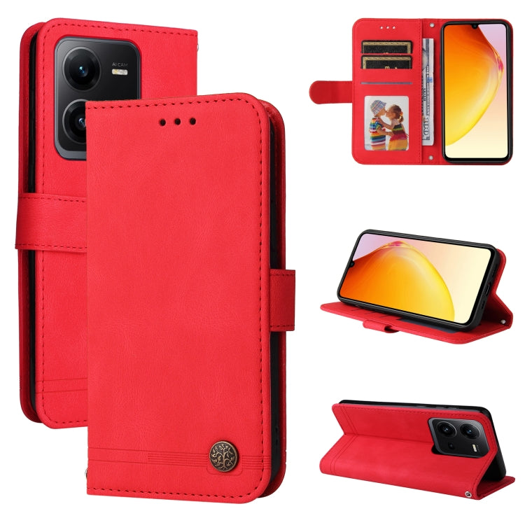 Custodia per telefono in pelle con bottone in metallo con albero della vita Skin Feel, For OPPO Reno8 T 4G, For vivo V25 5G/V25e 4G, For vivo Y02 4G, For Xiaomi Redmi K60/K60 Pro