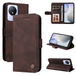Custodia per telefono in pelle con bottone in metallo con albero della vita Skin Feel, For OPPO Reno8 T 4G, For vivo V25 5G/V25e 4G, For vivo Y02 4G, For Xiaomi Redmi K60/K60 Pro