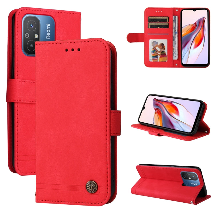 Custodia per telefono in pelle con bottone in metallo con albero della vita Skin Feel, For Xiaomi Redmi 11A 4G/12C