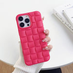 Cassa del telefono 3D Cube Weave Texture Skin Feel, For iPhone 14 Plus