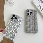 Cassa del telefono 3D Cube Weave Texture Skin Feel, For iPhone 14 Plus