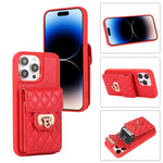 Custodia per telefono in pelle con slot per schede con cordino corto, For iPhone 14 Pro Max, For iPhone 14 Pro, For iPhone 14, For iPhone 14 Plus