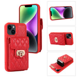 Custodia per telefono in pelle con slot per schede con cordino corto, For iPhone 14 Pro Max, For iPhone 14 Pro, For iPhone 14, For iPhone 14 Plus