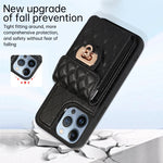 Custodia per telefono in pelle con slot per schede con cordino corto, For iPhone 13 Pro Max, For iPhone 13 Pro, For iPhone 13, For iPhone 12 Pro Max