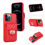 Custodia per telefono in pelle con slot per schede con cordino corto, For iPhone 12 / 12 Pro, For iPhone 11 Pro Max, For iPhone 11 Pro, For iPhone 11
