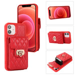 Custodia per telefono in pelle con slot per schede con cordino corto, For iPhone 12 / 12 Pro, For iPhone 11 Pro Max, For iPhone 11 Pro, For iPhone 11