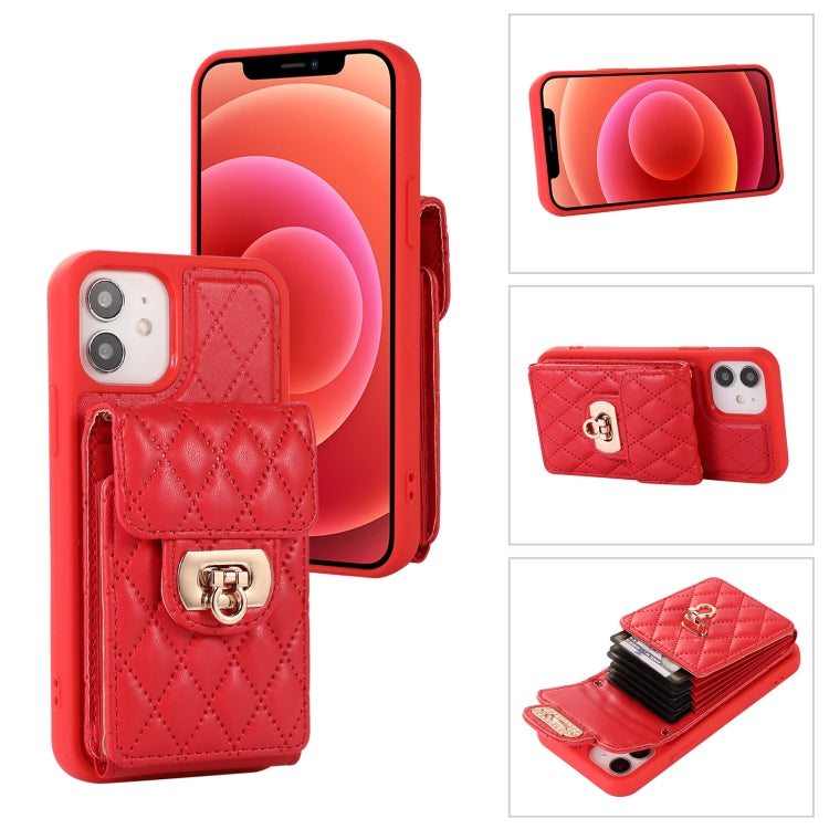 Custodia per telefono in pelle con slot per schede con cordino corto, For iPhone 12 / 12 Pro, For iPhone 11 Pro Max, For iPhone 11 Pro, For iPhone 11