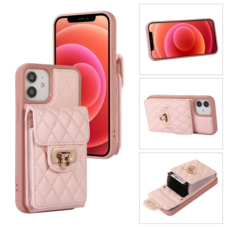 Custodia per telefono in pelle con slot per schede con cordino corto, For iPhone 12 / 12 Pro, For iPhone 11 Pro Max, For iPhone 11 Pro, For iPhone 11