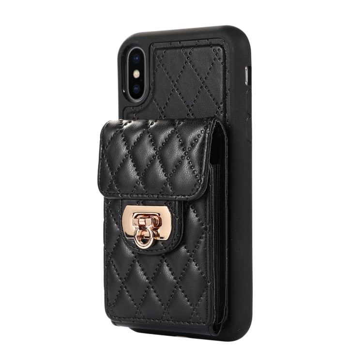Custodia per telefono in pelle con slot per schede con cordino corto, For iPhone XS Max, For iPhone XS / X, For iPhone XR