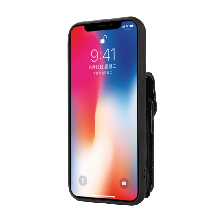 Custodia per telefono in pelle con slot per schede con cordino corto, For iPhone XS Max, For iPhone XS / X, For iPhone XR