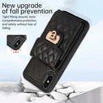 Custodia per telefono in pelle con slot per schede con cordino corto, For iPhone XS Max, For iPhone XS / X, For iPhone XR
