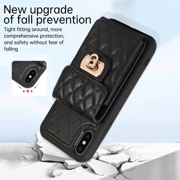 Custodia per telefono in pelle con slot per schede con cordino corto, For iPhone XS Max, For iPhone XS / X, For iPhone XR