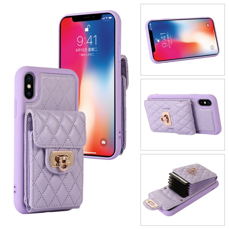 Custodia per telefono in pelle con slot per schede con cordino corto, For iPhone XS Max, For iPhone XS / X, For iPhone XR