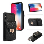 Custodia per telefono in pelle con slot per schede con cordino corto, For iPhone XS Max, For iPhone XS / X, For iPhone XR
