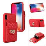 Custodia per telefono in pelle con slot per schede con cordino corto, For iPhone XS Max, For iPhone XS / X, For iPhone XR