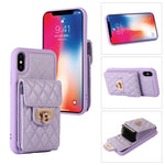 Custodia per telefono in pelle con slot per schede con cordino corto, For iPhone XS Max, For iPhone XS / X, For iPhone XR
