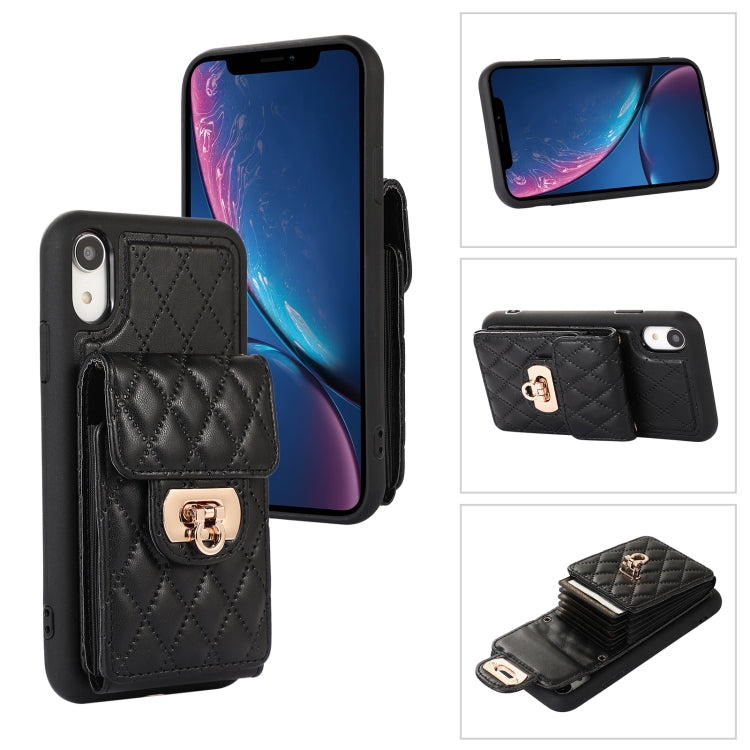 Custodia per telefono in pelle con slot per schede con cordino corto, For iPhone XS Max, For iPhone XS / X, For iPhone XR