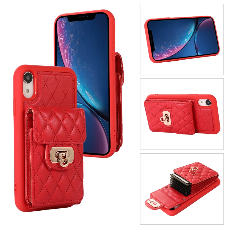 Custodia per telefono in pelle con slot per schede con cordino corto, For iPhone XS Max, For iPhone XS / X, For iPhone XR