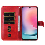 Custodia per telefono in pelle con cerniera in vitello, For Samsung Galaxy A24 4G
