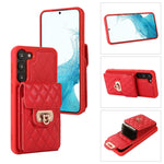 Custodia per telefono in pelle con slot per schede con cordino corto, For Samsung Galaxy S23 5G, For Samsung Galaxy S23+ 5G, For Samsung Galaxy S23 Ultra 5G, For Samsung Galaxy S22 5G