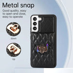 Custodia per telefono in pelle con slot per schede con cordino corto, For Samsung Galaxy S22+ 5G, For Samsung Galaxy S22 Ultra 5G, For Samsung Galaxy S21 5G, For Samsung Galaxy S21+ 5G