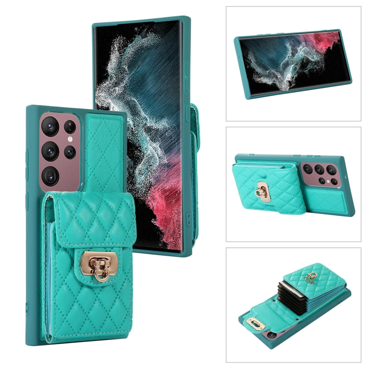 Custodia per telefono in pelle con slot per schede con cordino corto, For Samsung Galaxy S22+ 5G, For Samsung Galaxy S22 Ultra 5G, For Samsung Galaxy S21 5G, For Samsung Galaxy S21+ 5G