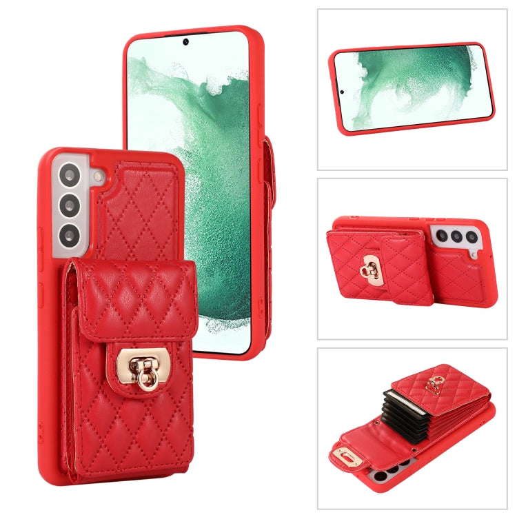 Custodia per telefono in pelle con slot per schede con cordino corto, For Samsung Galaxy S22+ 5G, For Samsung Galaxy S22 Ultra 5G, For Samsung Galaxy S21 5G, For Samsung Galaxy S21+ 5G