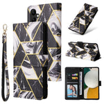 Custodia per telefono in pelle con cuciture abbronzanti in marmo, For Samsung Galaxy A34 5G, For Samsung Galaxy A54 5G, For Xiaomi Redmi Note 12 5G, For Xiaomi Redmi Note 12 Pro 5G, For Xiaomi Redmi Note 12 Pro+ 5G