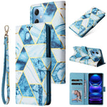 Custodia per telefono in pelle con cuciture abbronzanti in marmo, For Samsung Galaxy A34 5G, For Samsung Galaxy A54 5G, For Xiaomi Redmi Note 12 5G, For Xiaomi Redmi Note 12 Pro 5G, For Xiaomi Redmi Note 12 Pro+ 5G
