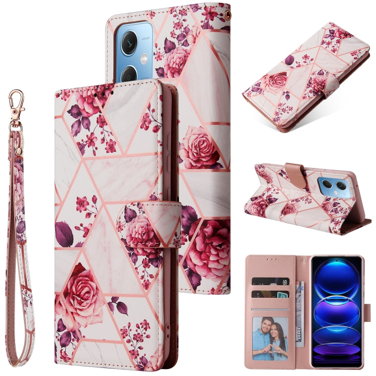 Custodia per telefono in pelle con cuciture abbronzanti in marmo, For Samsung Galaxy A34 5G, For Samsung Galaxy A54 5G, For Xiaomi Redmi Note 12 5G, For Xiaomi Redmi Note 12 Pro 5G, For Xiaomi Redmi Note 12 Pro+ 5G