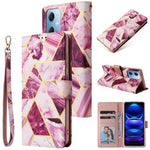Custodia per telefono in pelle con cuciture abbronzanti in marmo, For Samsung Galaxy A34 5G, For Samsung Galaxy A54 5G, For Xiaomi Redmi Note 12 5G, For Xiaomi Redmi Note 12 Pro 5G, For Xiaomi Redmi Note 12 Pro+ 5G